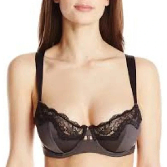 38DD Unveiled 110059‎ Entre-Doux Unlined UW Bra Black NWT - Picture 2 of 8